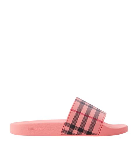 burberry slides pink|Burberry vintage slides.